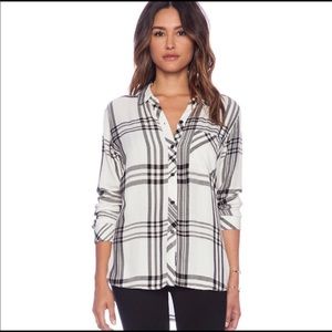 Rails Hunter Button Down in Black and White